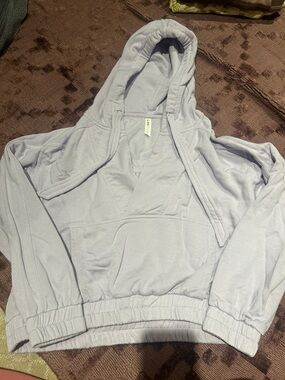 Anthropologie Daily Practice Women's Light Lavender Hooded Pullover Sweater